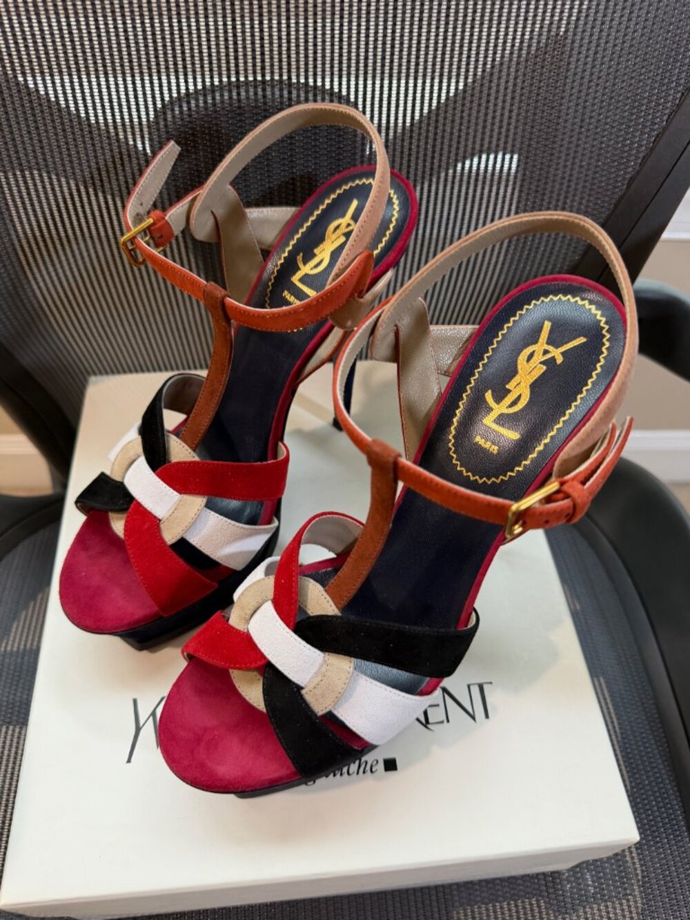 YSL Tribute 105 Multicolor Platform Sandals EU 40 - Picture 8 of 11